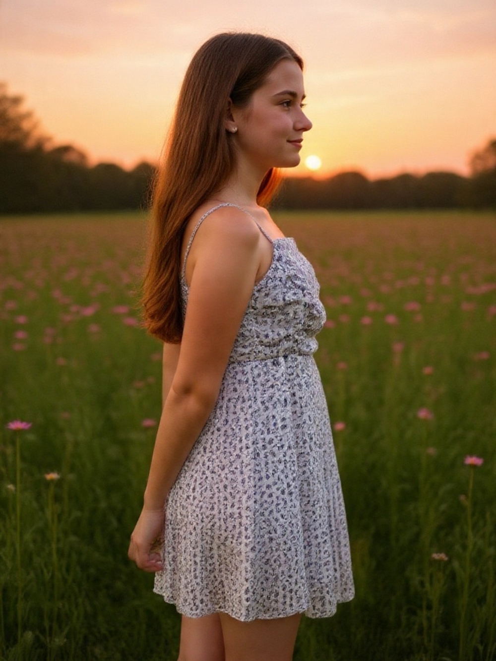 Charlotte Russe White and Blue Floral Mini Dress